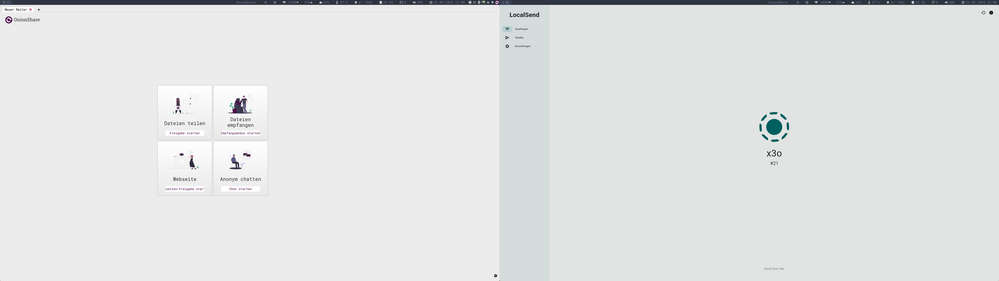 Onionshare + Localsend Onionshare + Localsend